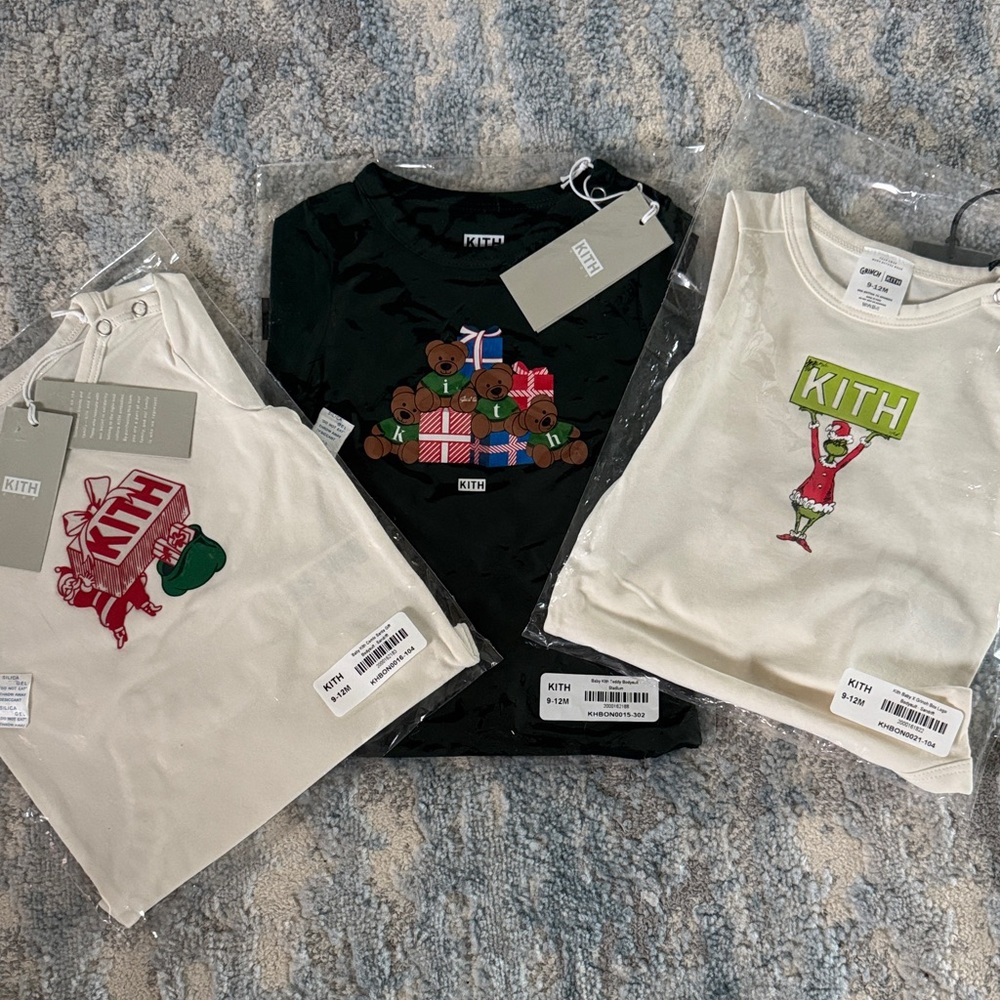 Kith Kids Bodysuits - Black, White, Cream with Fun Graphics